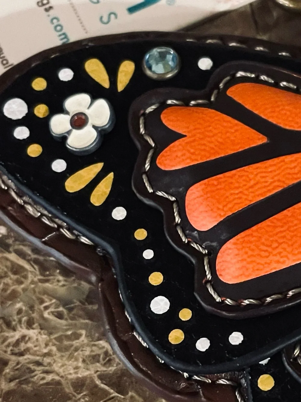CHALA NWT Monarch Butterfly Key Fob Coin Purse Keychain Bag Charm Accessory
